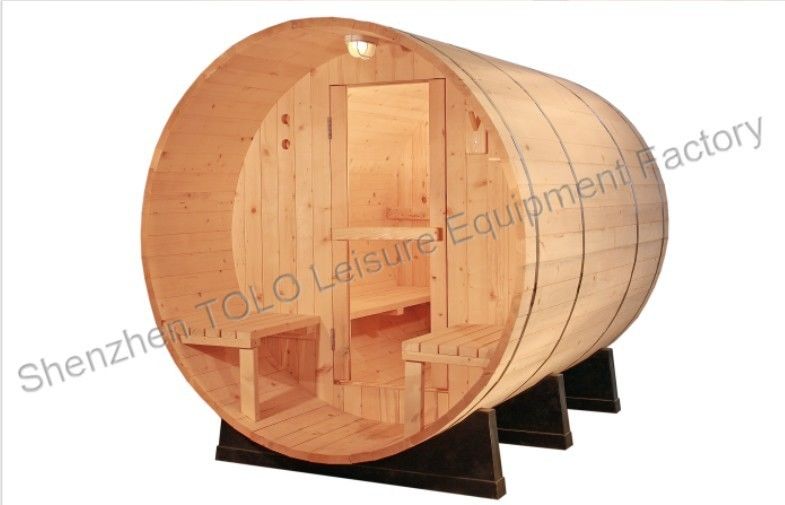 Electric Barrel Sauna Cabins Solid Wood For Outdoor / Indoor