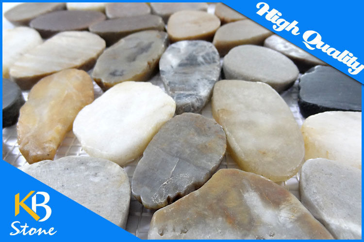 Mix Color Pebble Stone Marble Tile Polished Stone Mosaic Tile for Wall Decoration or Flooring