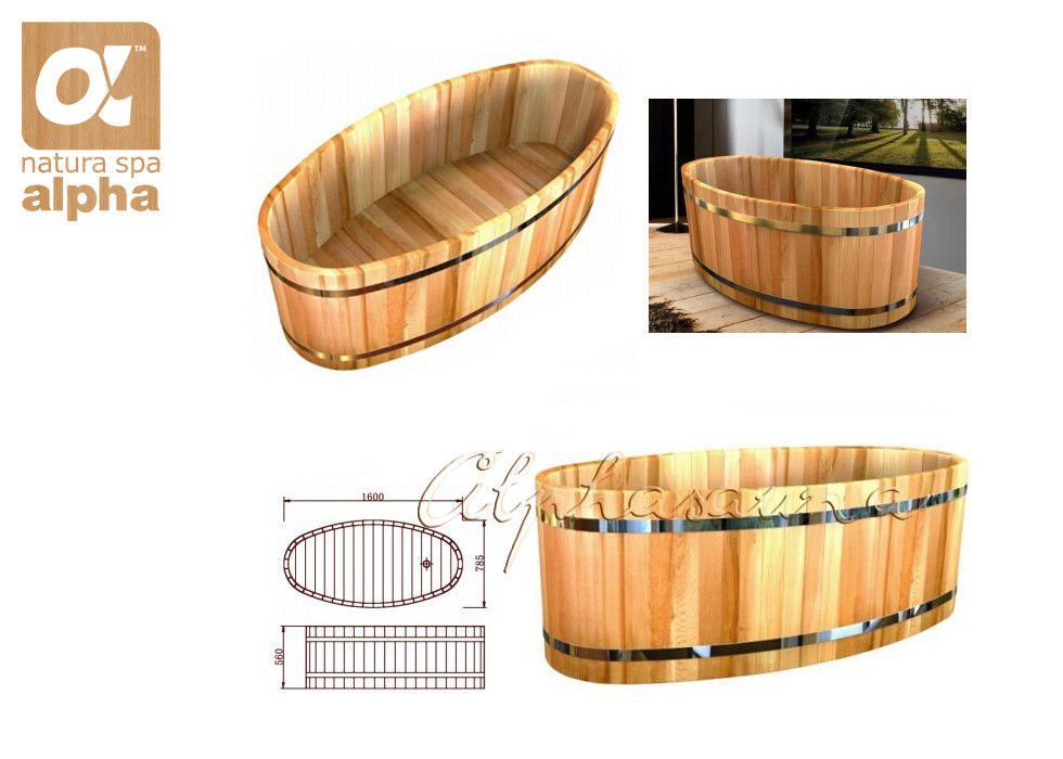 1 Person Oval Wooden Bathtub Stand Alone Feat Fabulous Bathroom Floor Shower Room